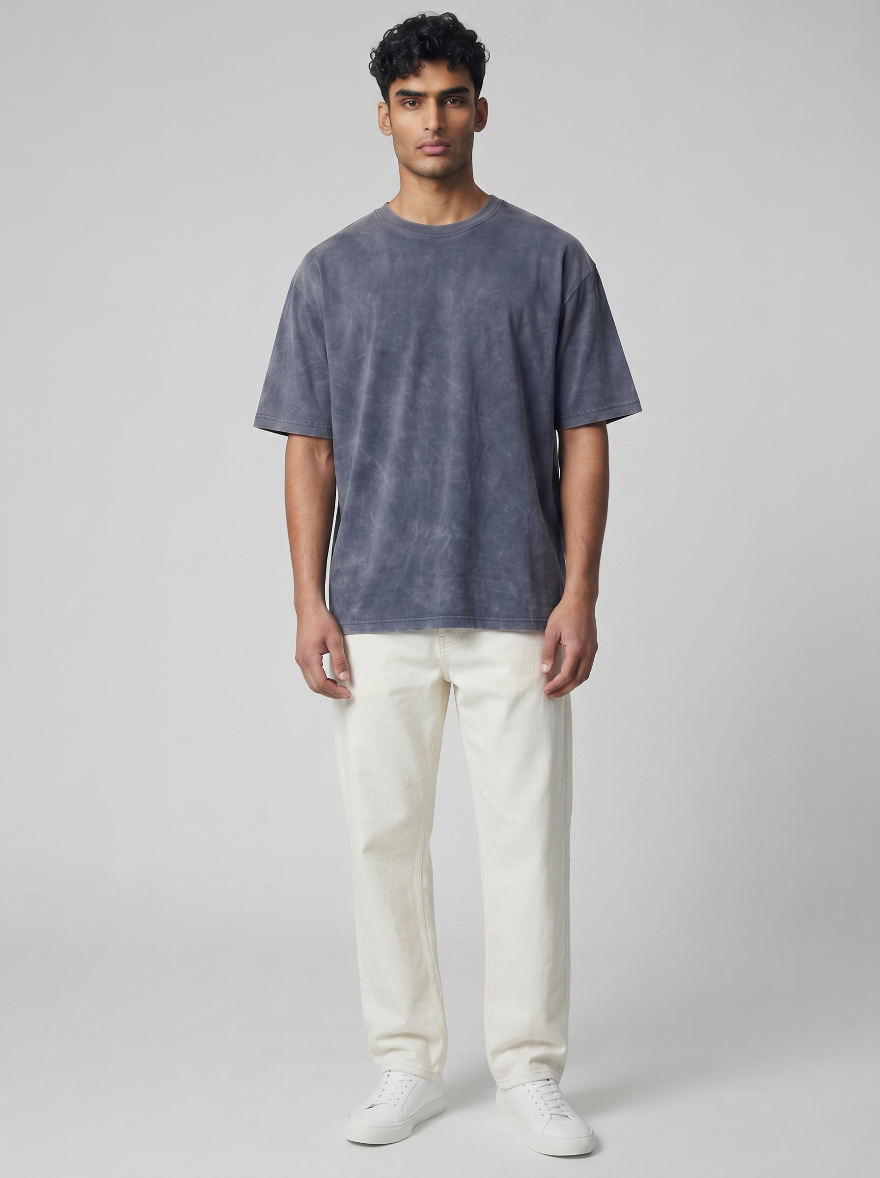 BLACK ACID WASH OVERSIZED TEE