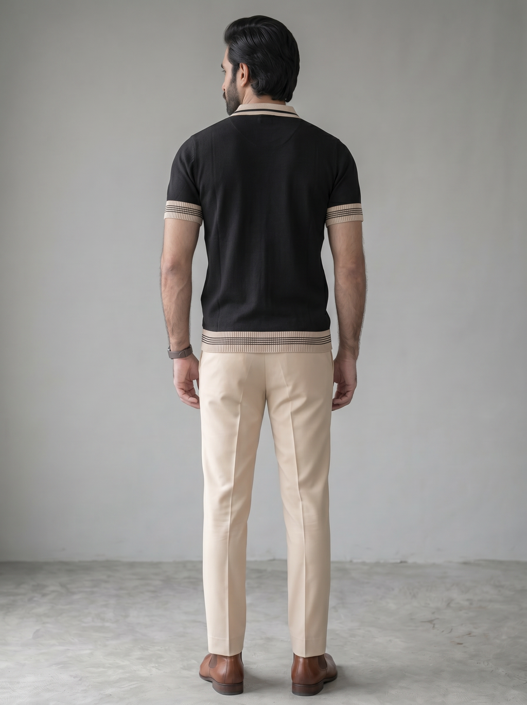 BLACK OLD MONEY KNITTED POLO