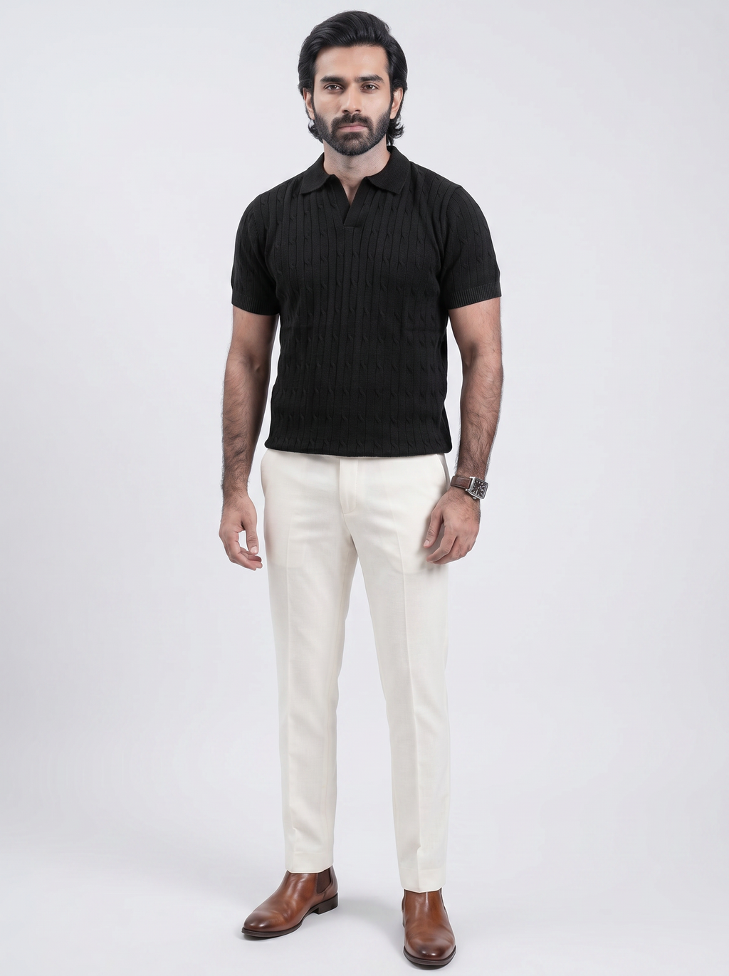 LIMITED EDITION BLACK KNITTED POLO