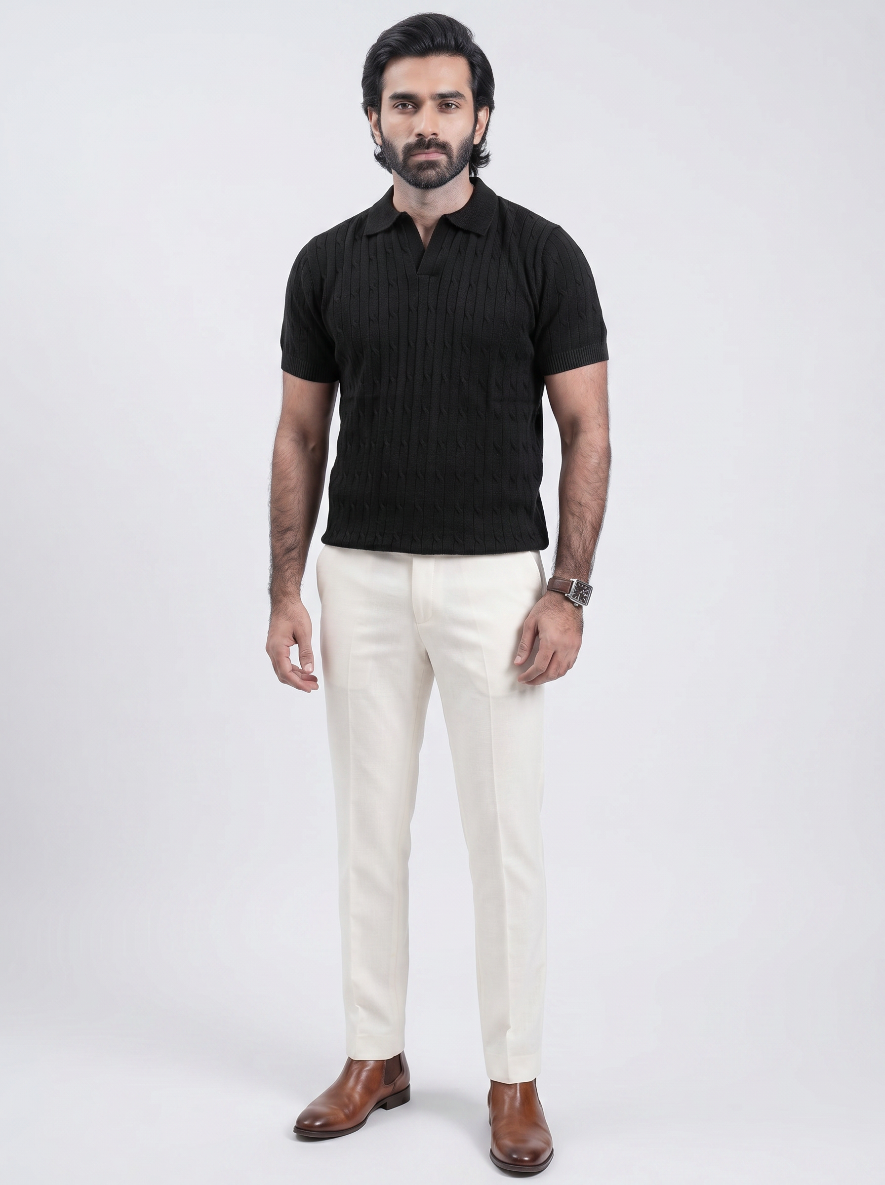 LIMITED EDITION BLACK KNITTED POLO