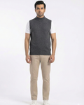 VPN High Neck Sleeve Less Charcoal Color Jumper