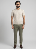 BEIGE OLD MONEY KNITTED POLO