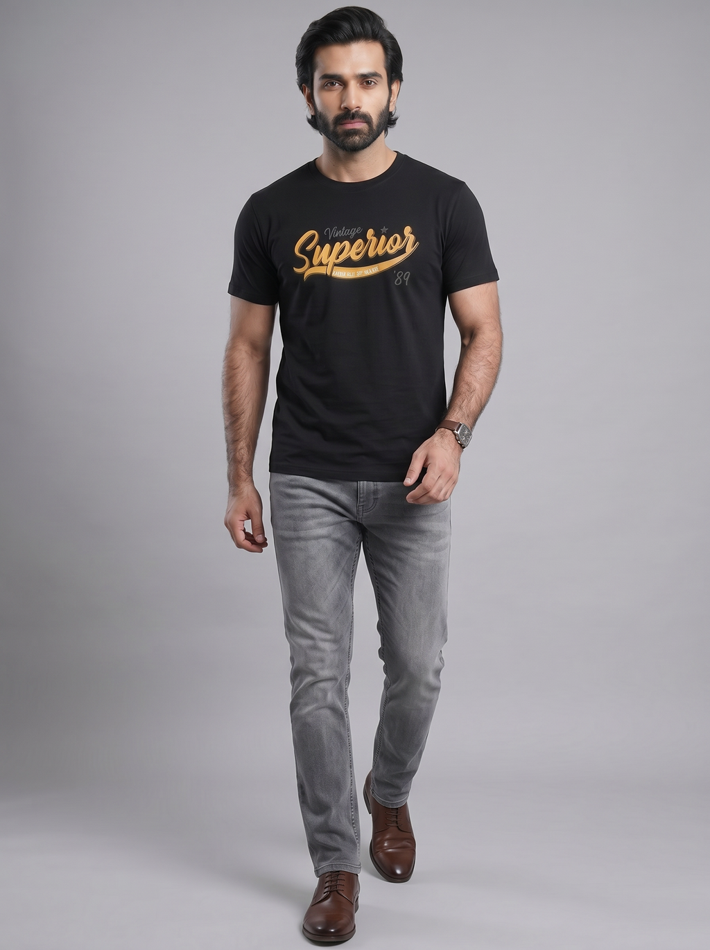 BLACK "VINTAGE SUPERIOR '89" TEE
