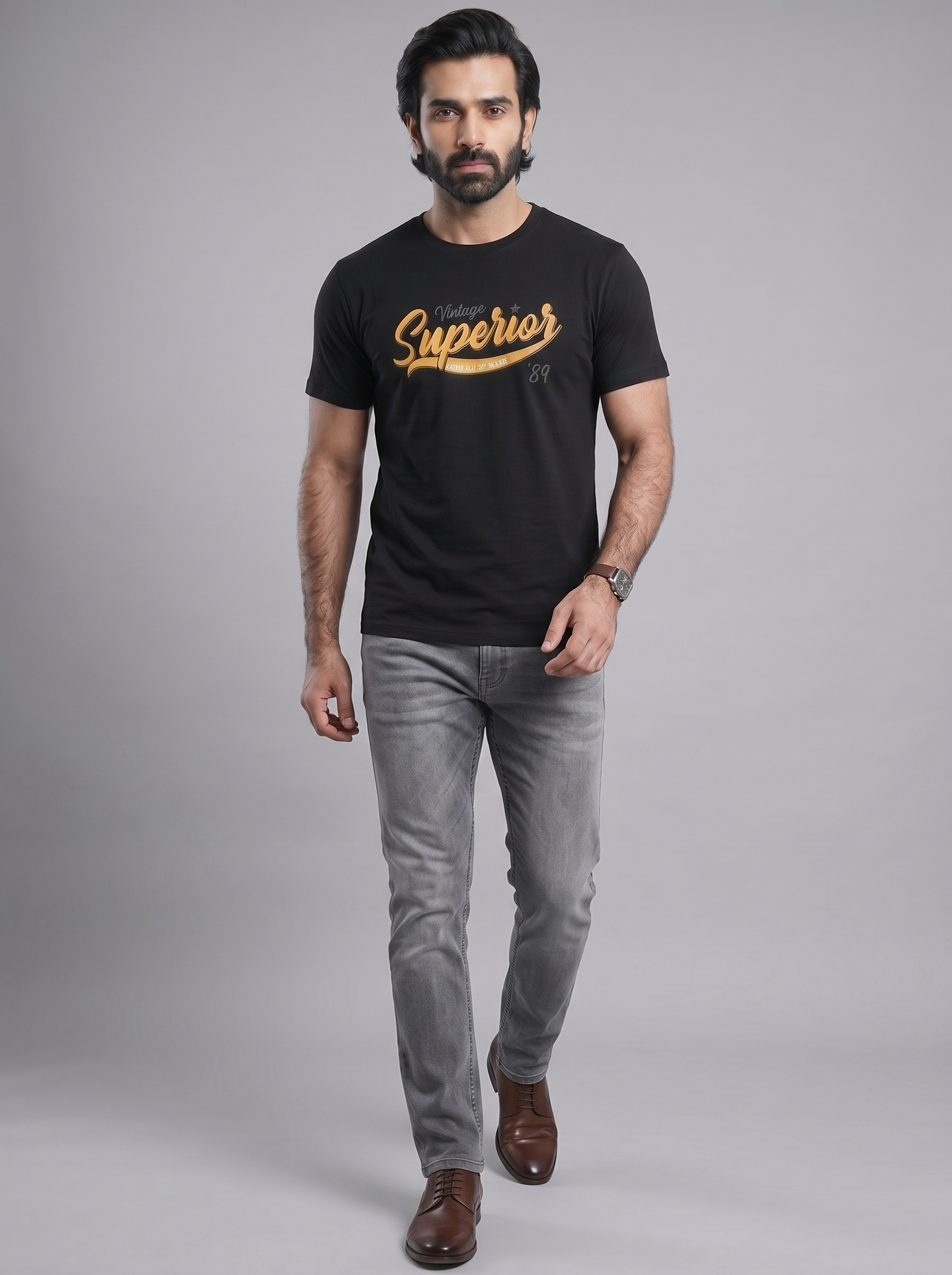 BLACK "VINTAGE SUPERIOR '89" TEE
