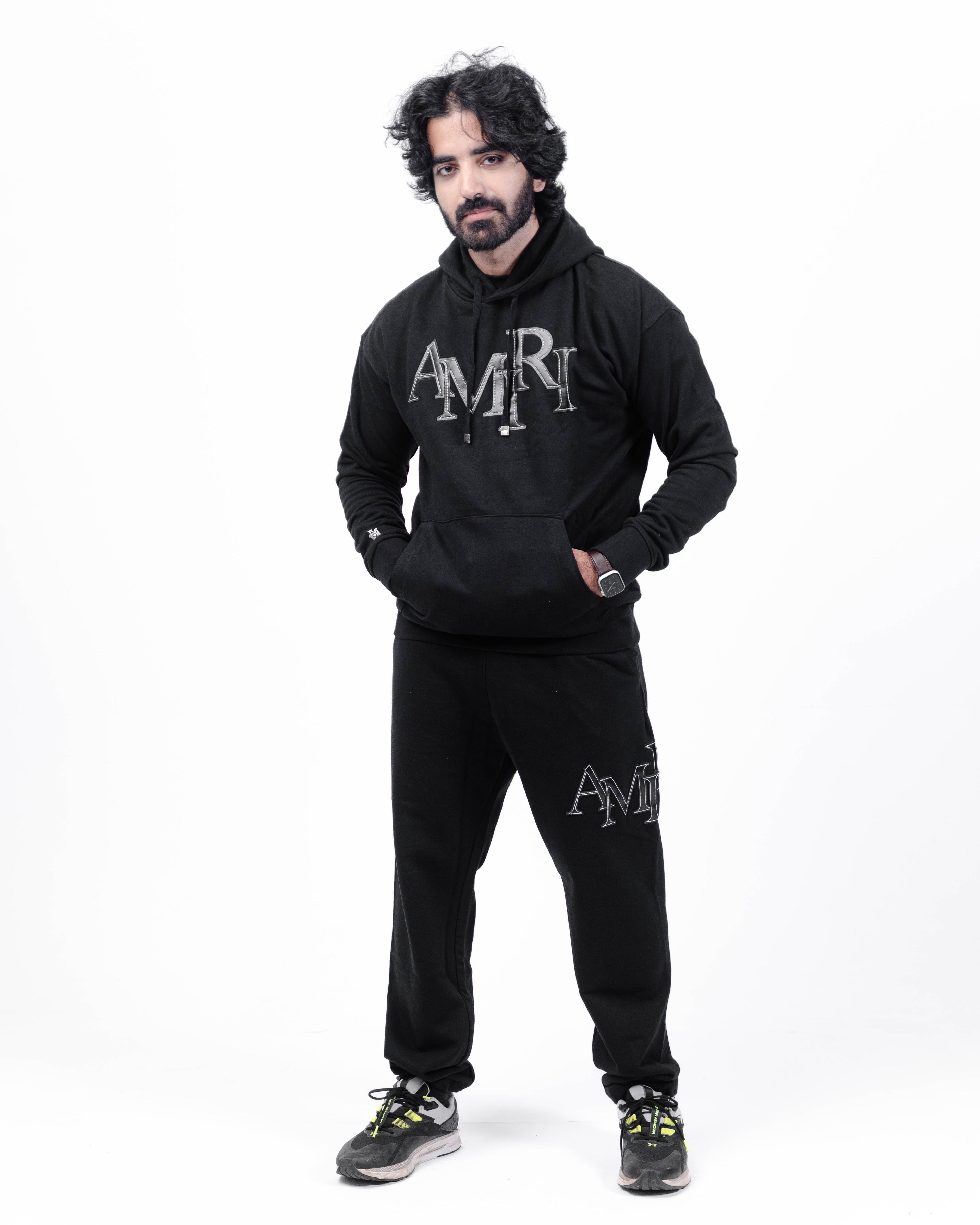 AMIRI Black Premium Hoodie Tracksuit