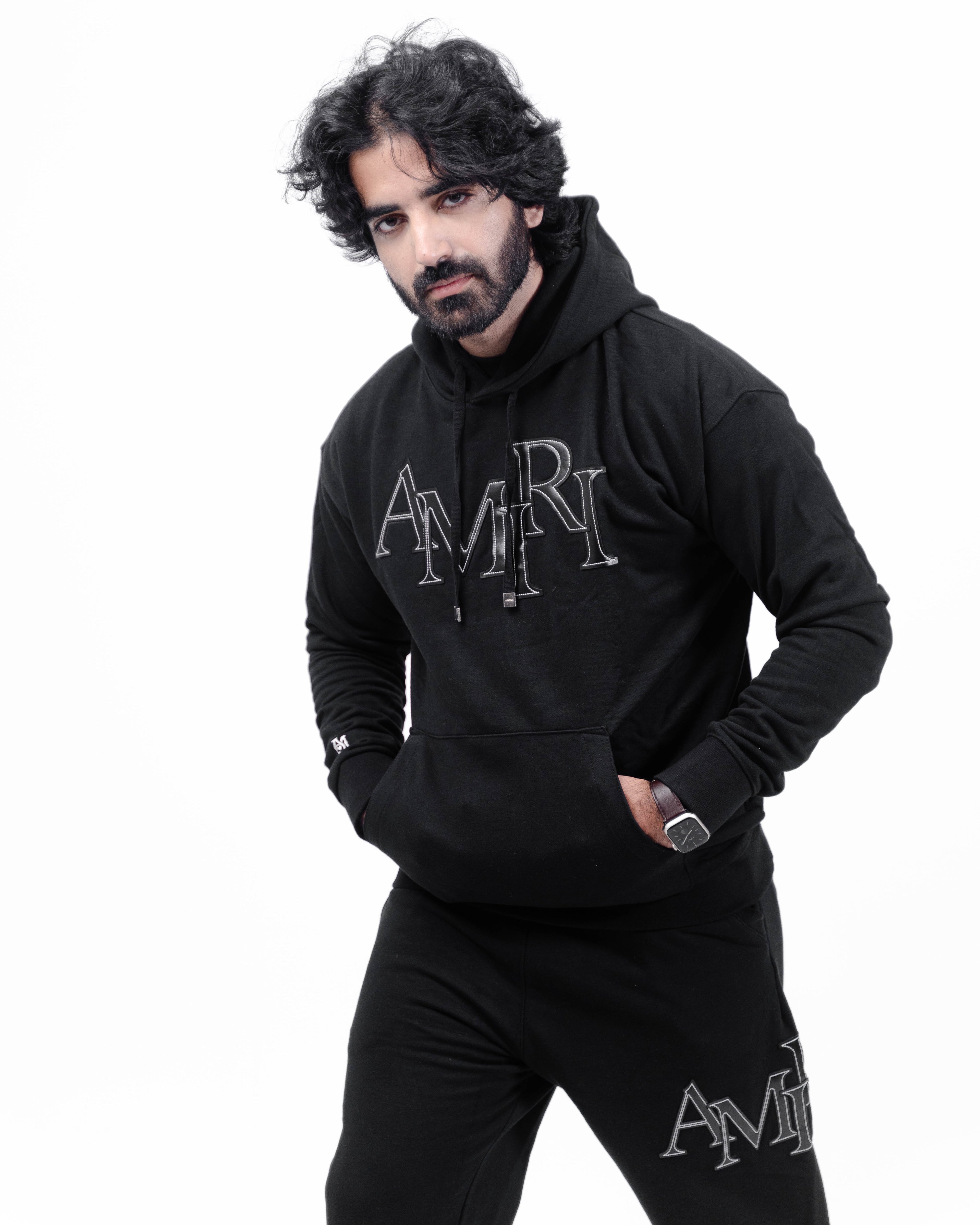 AMIRI Black Premium Hoodie Tracksuit