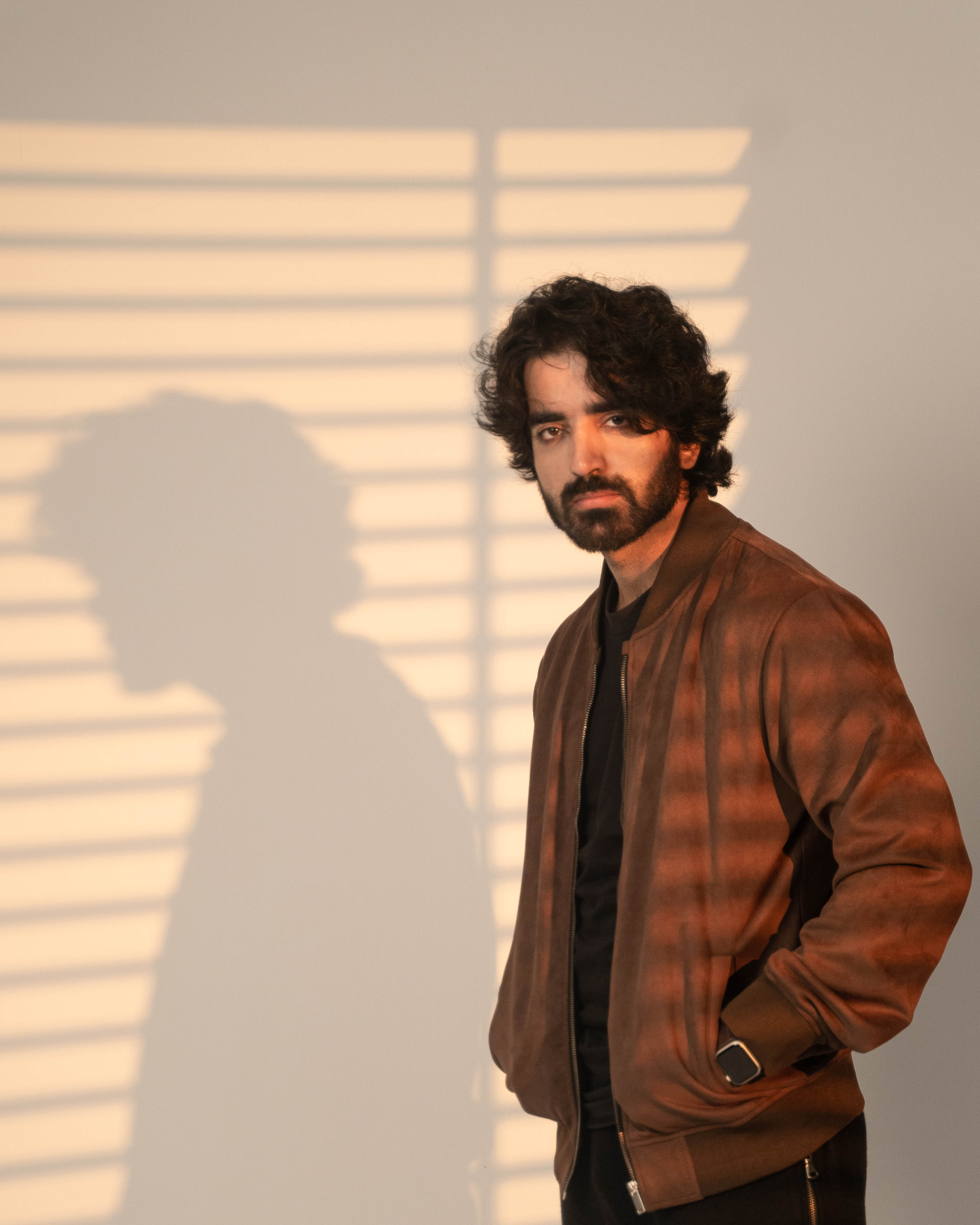 Brown Suede Bomber Jacket