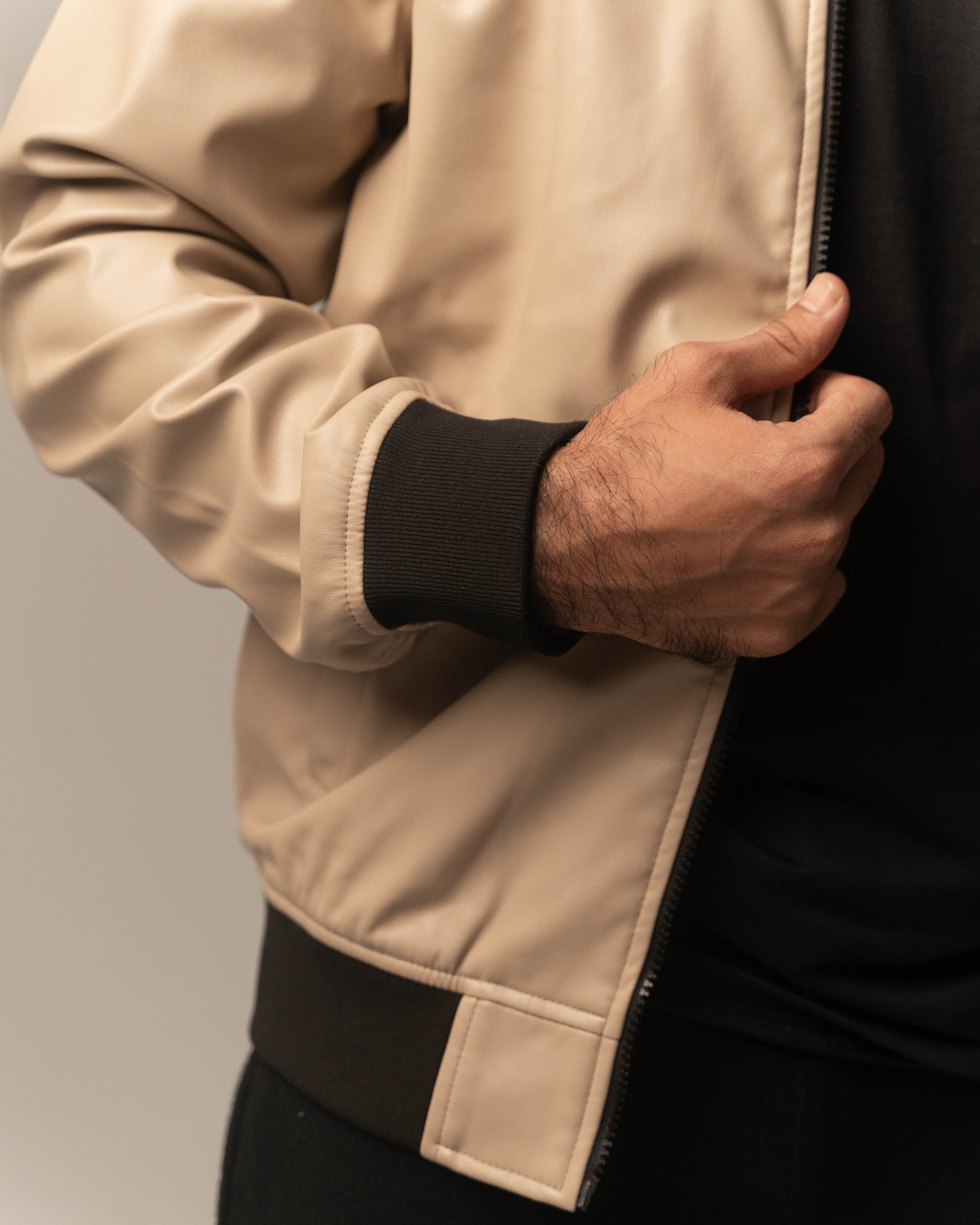 The PU Leather Bomber Jacket