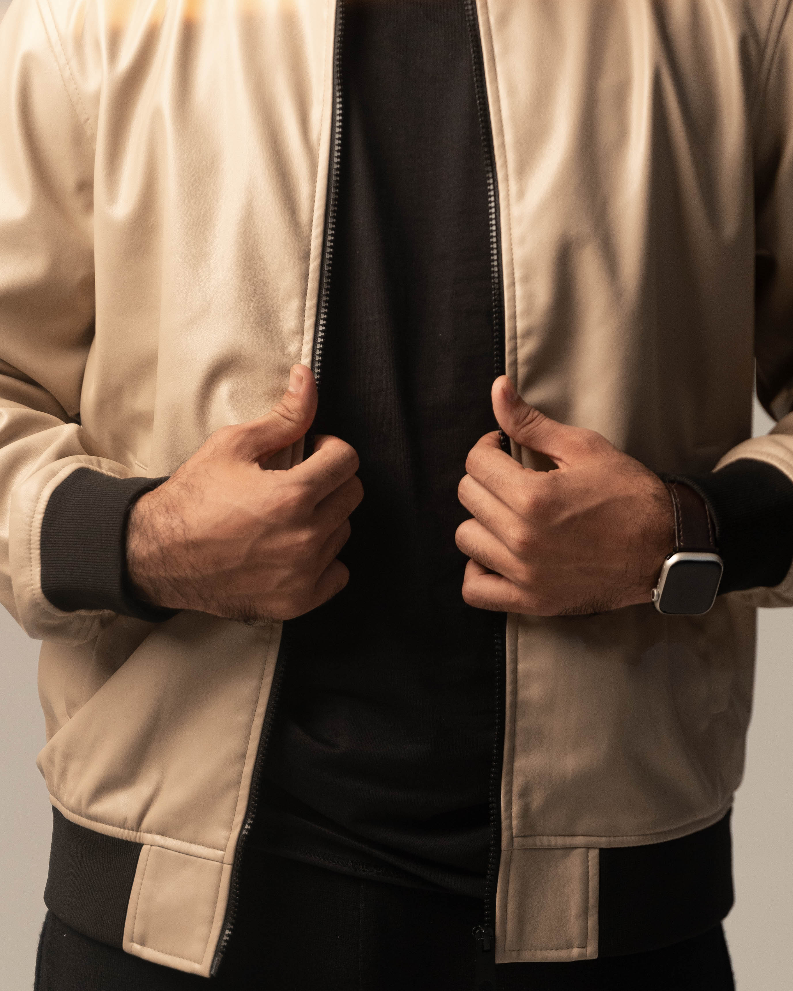 The PU Leather Bomber Jacket