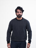 Black & Grey Stripes Round Neck Jumper