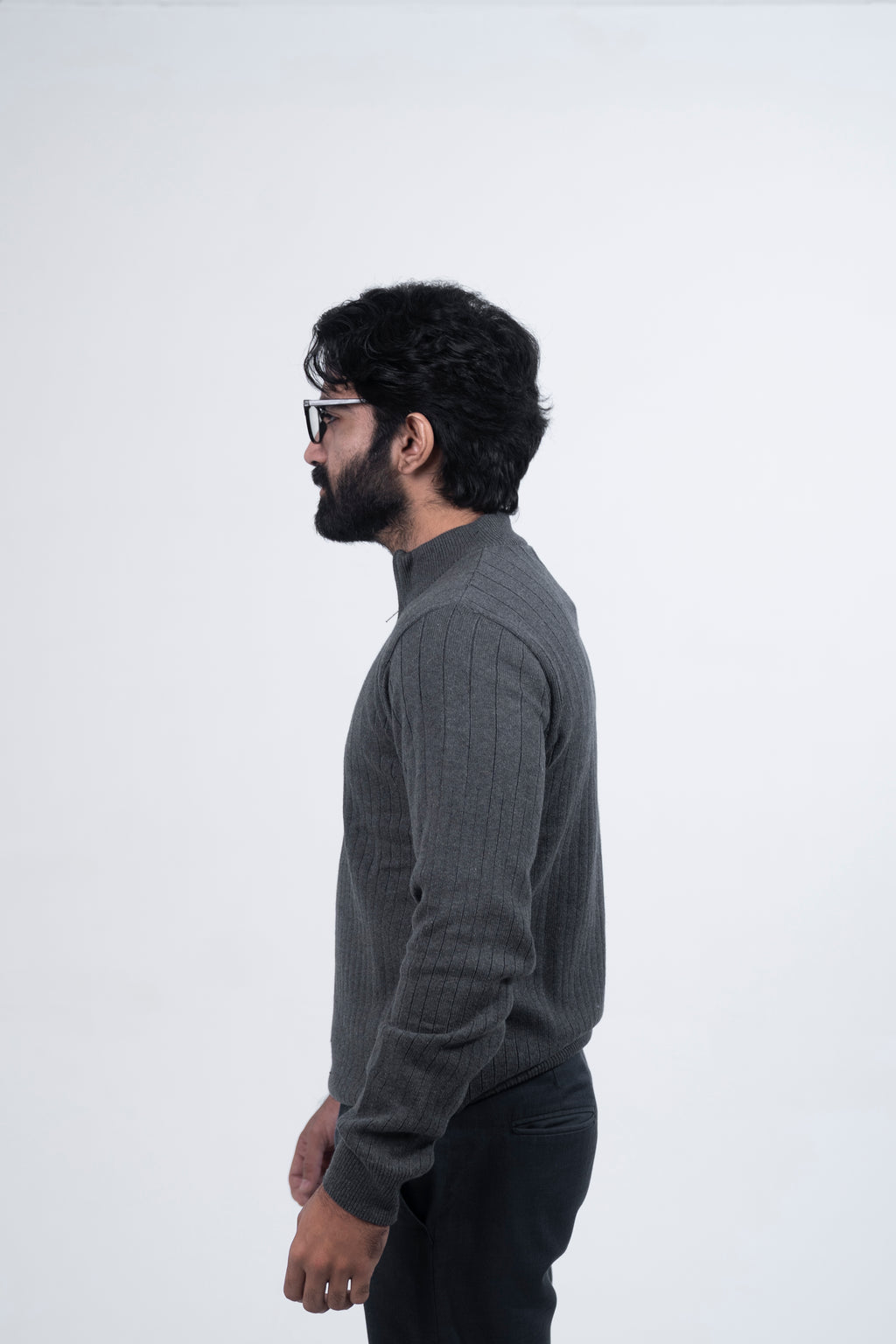 Half Zip Charcoal Jumper