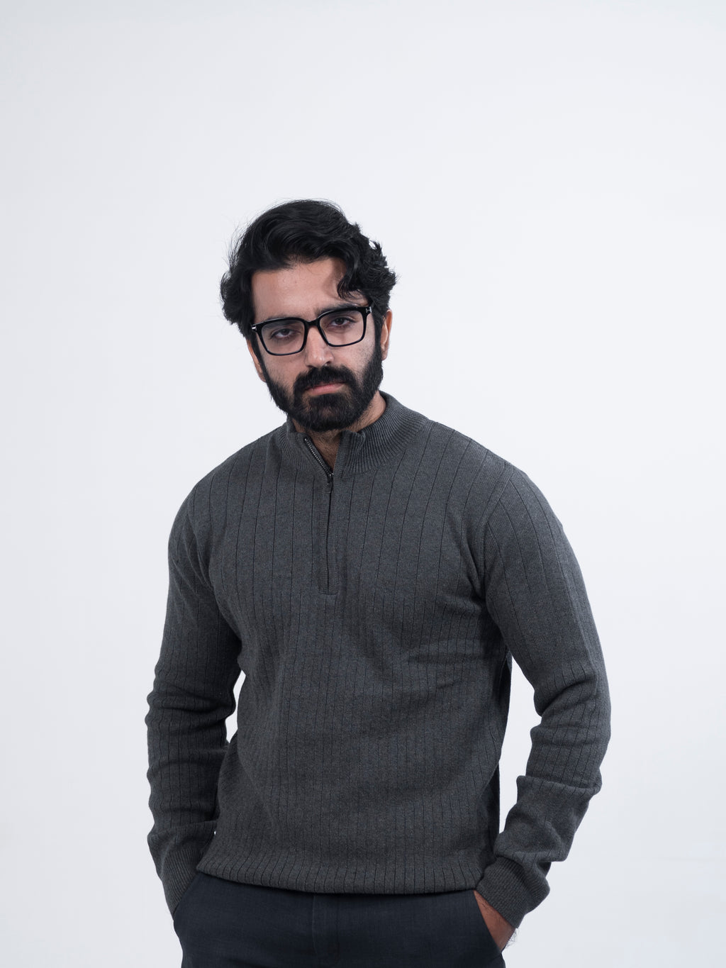 Half Zip Charcoal Jumper