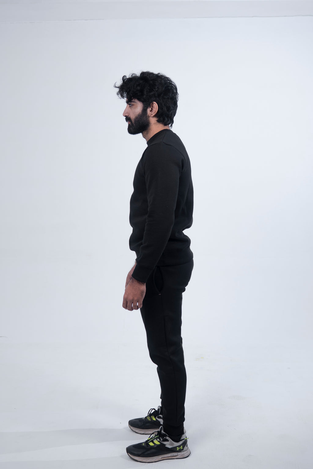 Black Rope Style Round Neck Track Suit