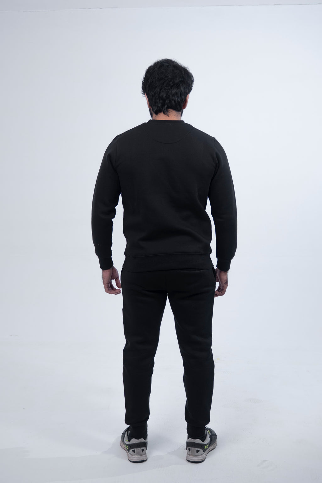 Black Rope Style Round Neck Track Suit