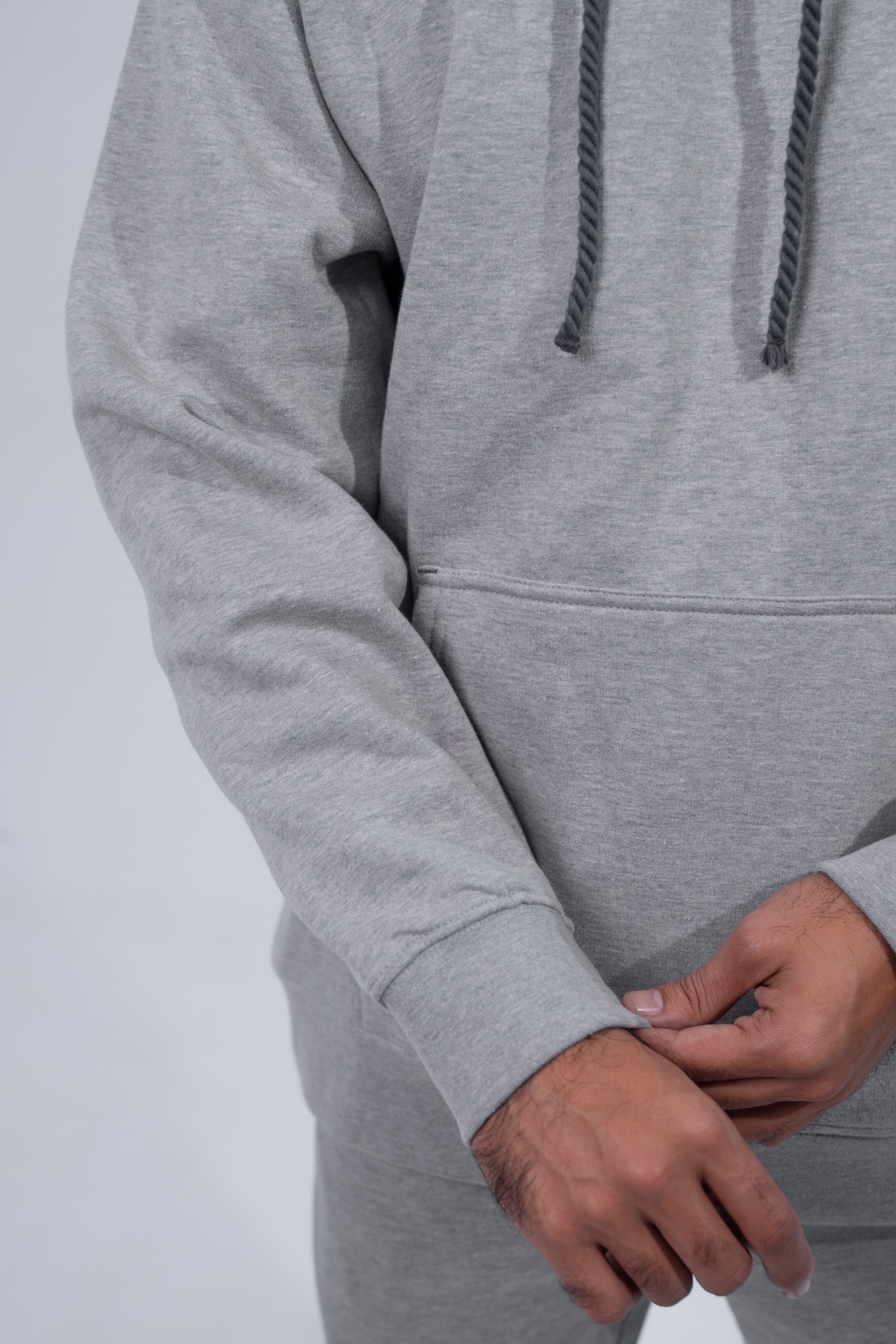 Grey Rope Style Pull Over Hooded Tracksuit
