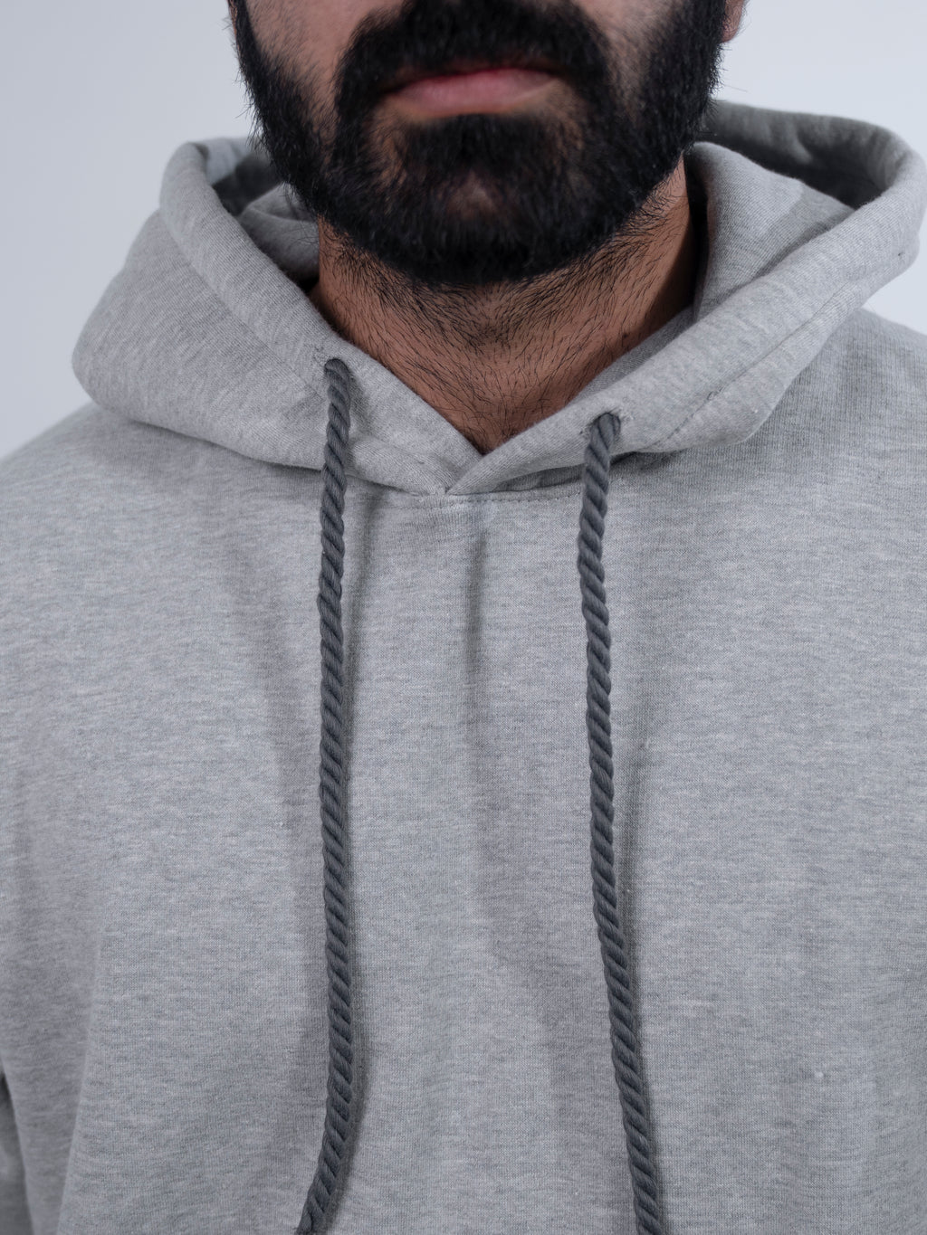 Heather Grey Rope Style Pull Over Hooded Tracksuit