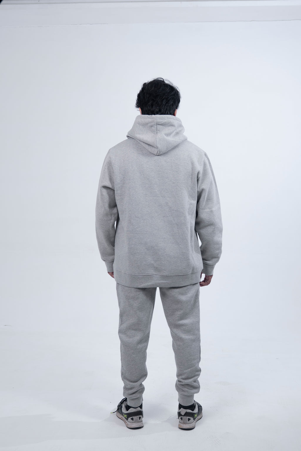 Heather Grey Rope Style Pull Over Hooded Tracksuit