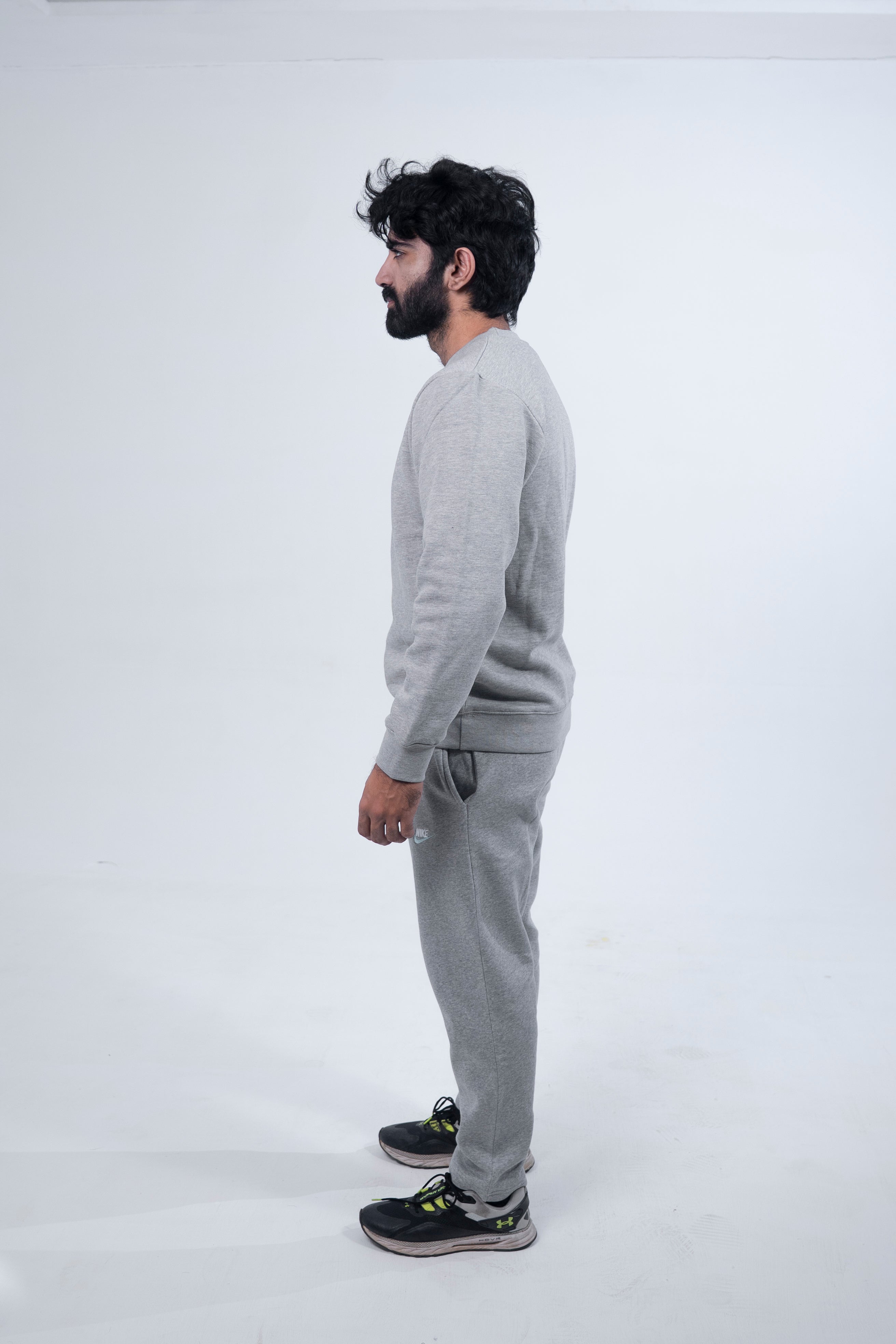 Grey Crew Neck Fleece Track Suit