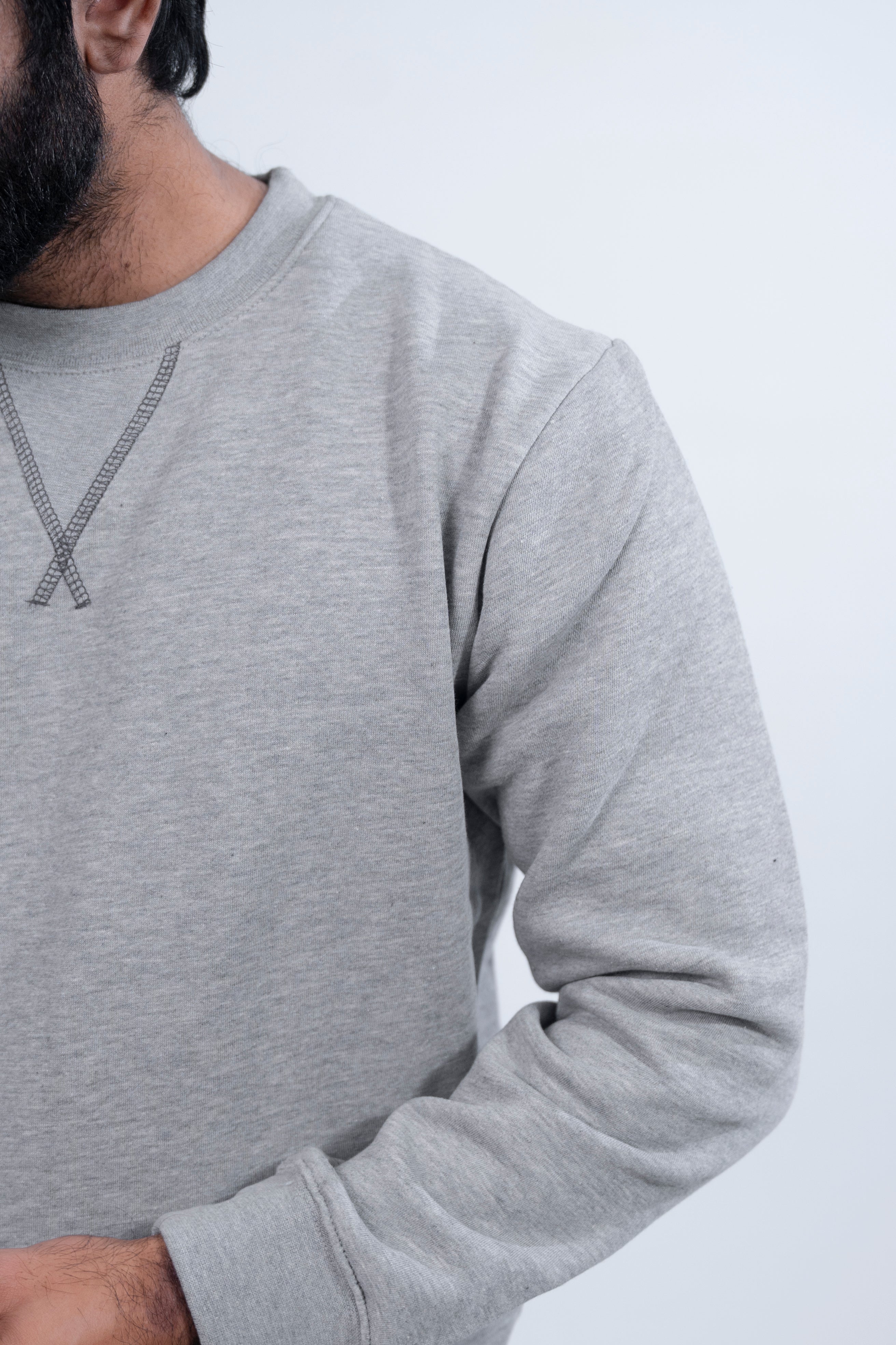 Grey Crew Neck Fleece Track Suit