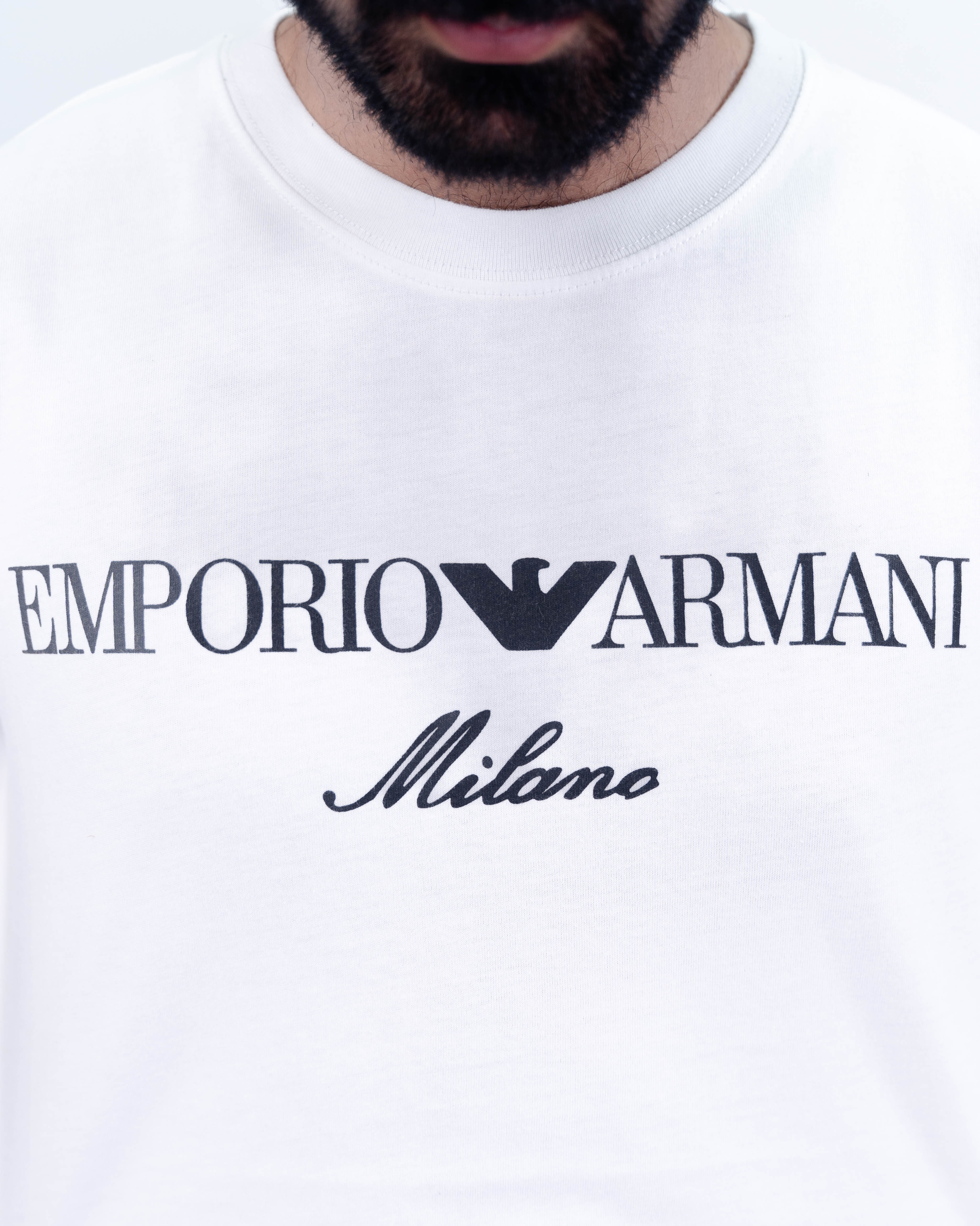 Emporio Armani Milano Logo Premium Cotton T-Shirt