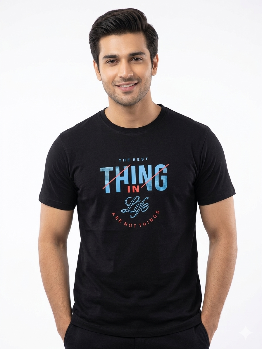 "The Best Things" Premium Black Graphic T-Shirt