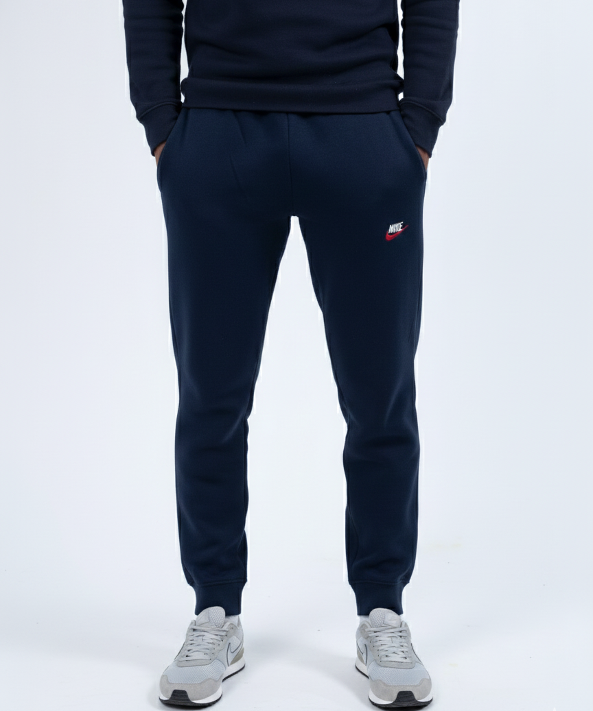 𝖭𝗂𝗄𝖾 Navy Embroidered Jogg Bottom
