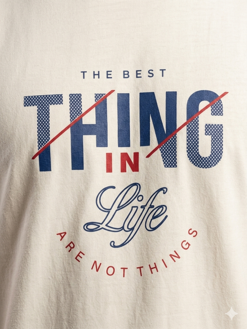 "The Best Things" Premium Off-White Graphic Tee