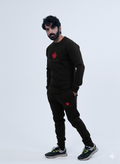 D2 Black Round Neck Tracksuit