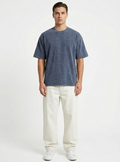 NAVY ACID WASH OVERSIZED TEE