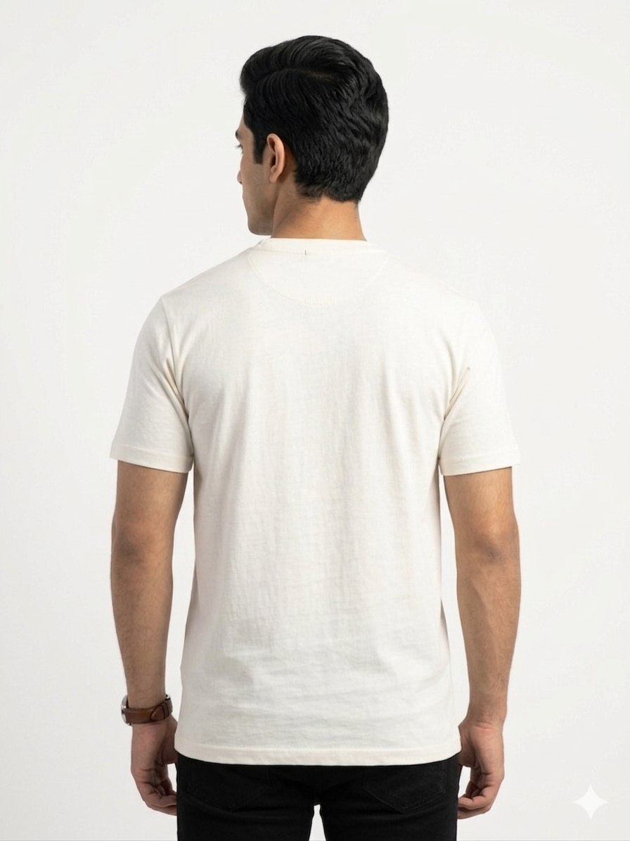 TJ Applique Logo Premium T-Shirt Off-White
