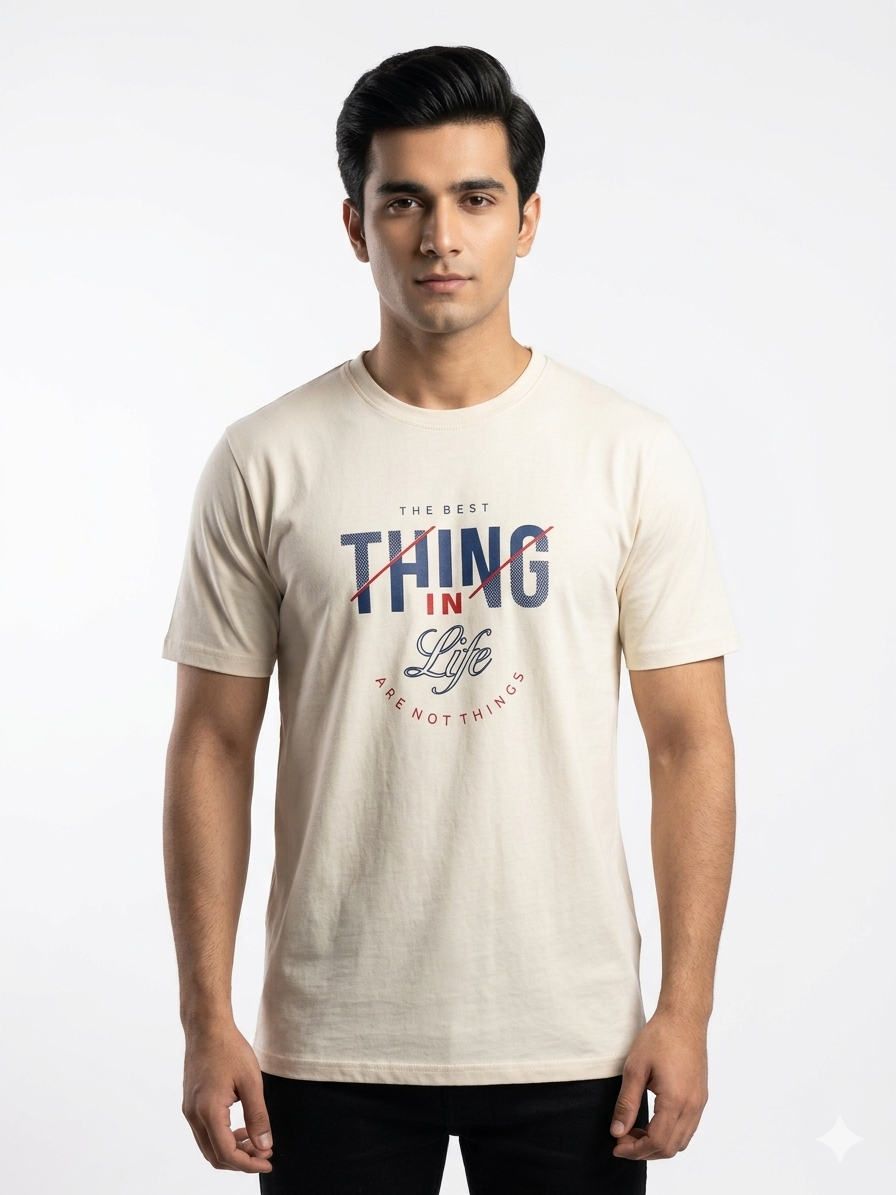 "The Best Things" Premium Off-White Graphic Tee