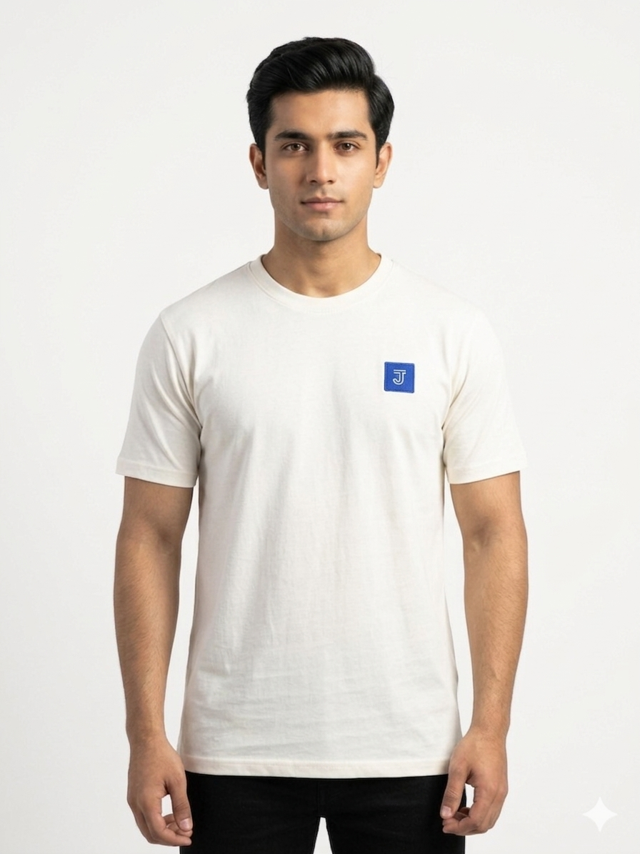 TJ Applique Logo Premium T-Shirt Off-White
