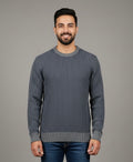 Navy & Grey Stripes Round Neck Jumper