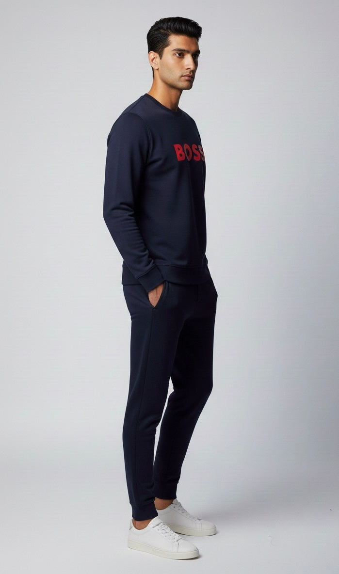 Boss Navy HD Prinitng Round Neck Tracksuit