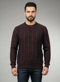 Maroon Combed Cotton Cable Knit Jumper