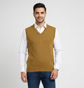Acrylic V Neck Rust Sleeve Less Jumper
