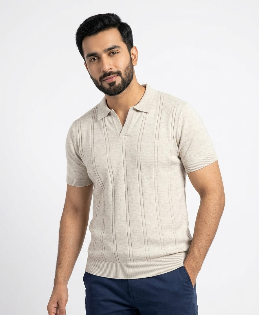 TJ Old Money Textured Knit Polo