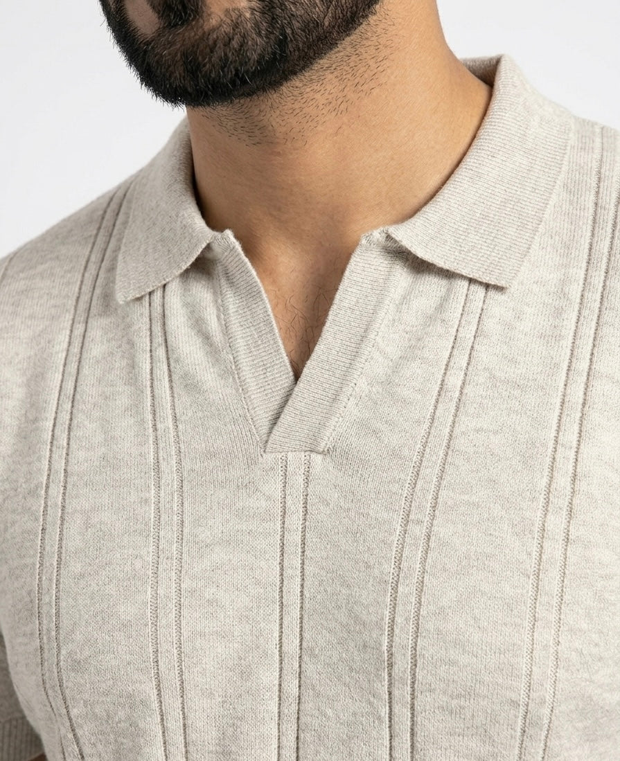 TJ Old Money Textured Knit Polo