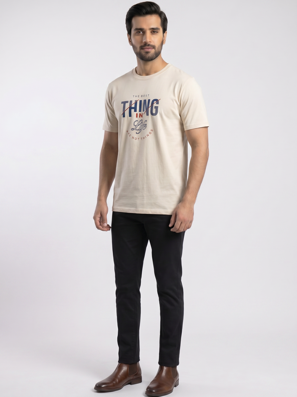 "The Best Things" Premium Off-White Graphic Tee