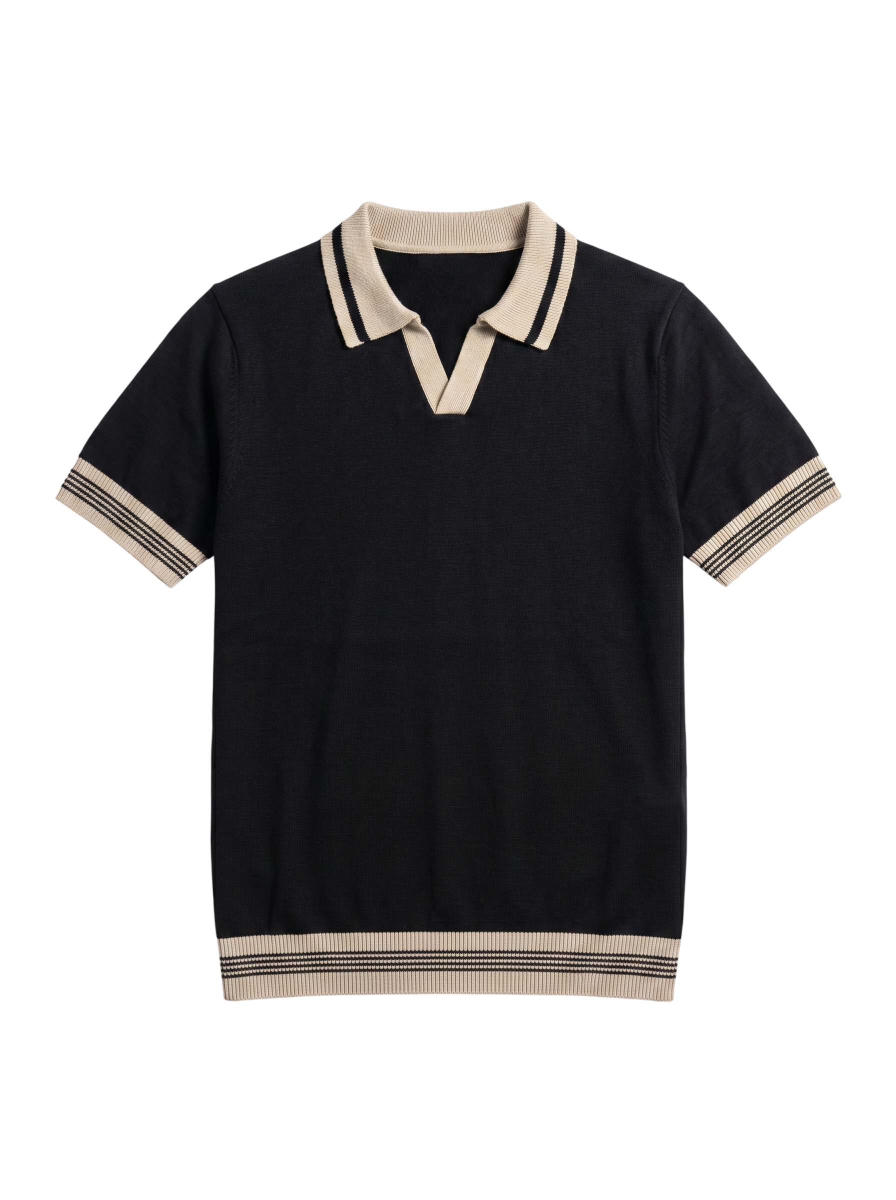 BLACK OLD MONEY KNITTED POLO