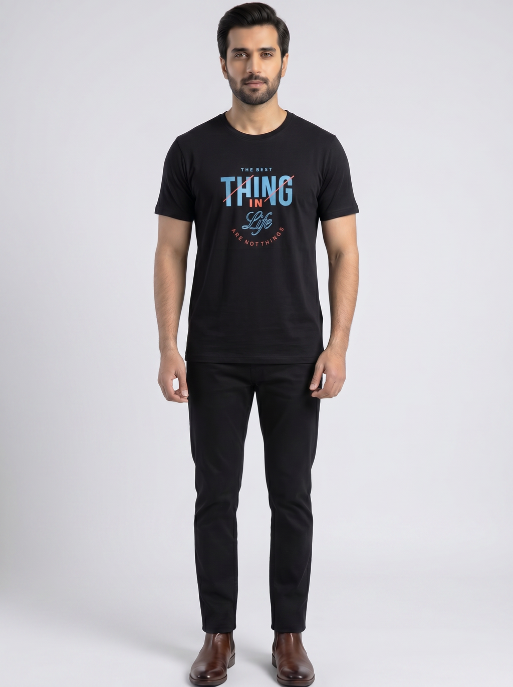 "The Best Things" Premium Black Graphic T-Shirt